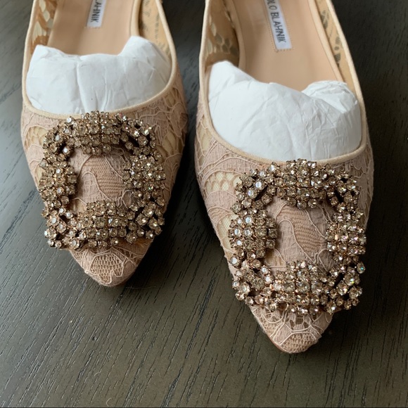 MANOLO BLAHNIK HANGISI LACE BALLERINA FLATS - Picture 5 of 9